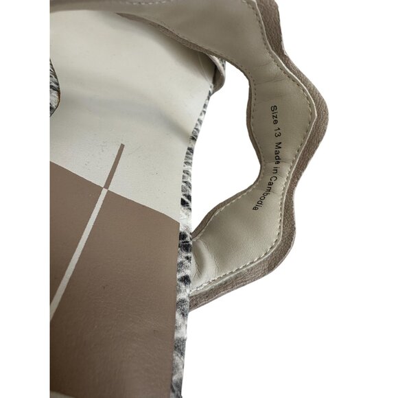 DOLCE VITA  Tan White Leather Double Strap Sandals Heels Size 12 NEW NWOB - Picture 7 of 9